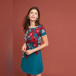 Maeve by Anthropologie Jacqueline Floral Jacquard Sweater Dress Size L